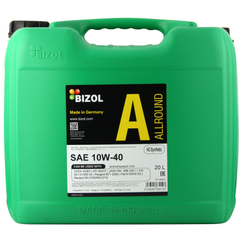 Синтетическое моторное масло Allround 10W-40 - 20 л Синтетическое моторное масло Allround 10W-40 - 20 л