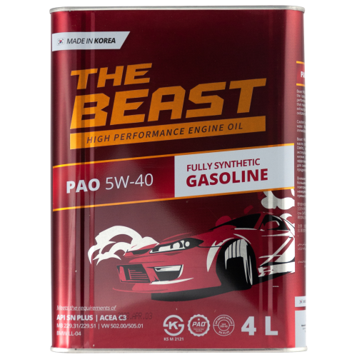 Синтетическое моторное масло PAO 5W-40 - 4 л Синтетическое моторное масло PAO 5W-40 - 4 л